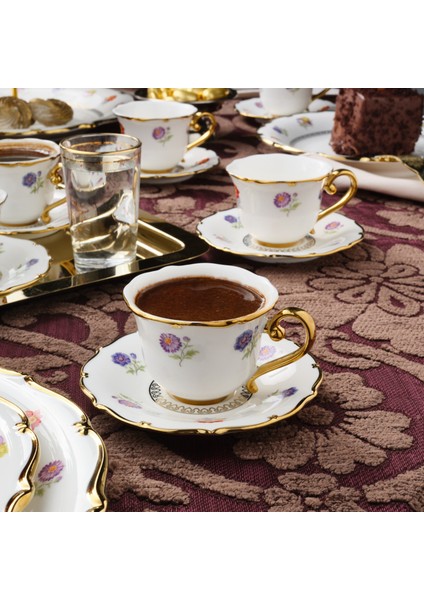 Royal Bone Diana 6 Kişilik Kahve Fincan Takımı 90 ml