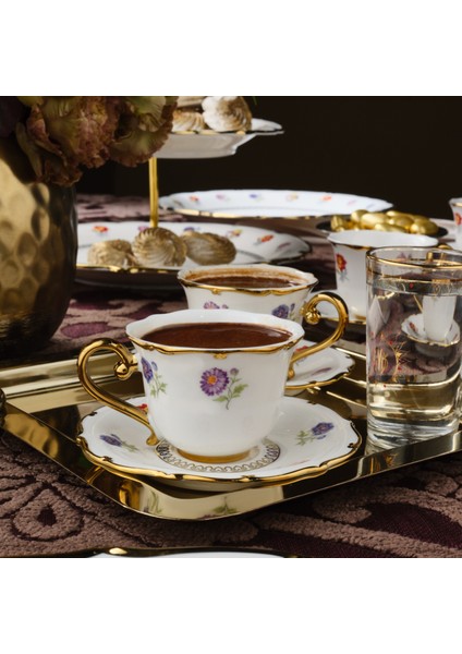 Royal Bone Diana 6 Kişilik Kahve Fincan Takımı 90 ml