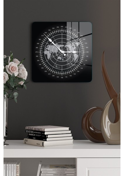 Cam Duvar Saati Kare 1065 30 x 30 cm