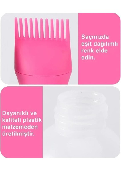 2 Adet Saç Boyama Şişesi Taraklı Saç Boyama Fırçası Şampuan Bone Bakım Seti Keratin Saç Düzleştirici