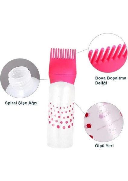 2 Adet Saç Boyama Şişesi Taraklı Saç Boyama Fırçası Şampuan Bone Bakım Seti Keratin Saç Düzleştirici