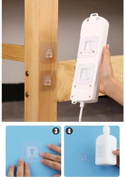 5 Çift Duvar Delmeden Ekstra Güçlü Yapışkanlı Suya Dayanıklı Askılık, Eşya Sabitleme Tablo Klipsi fiyatları