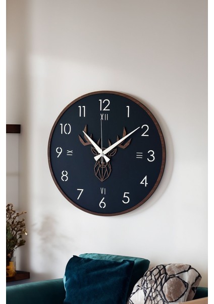 Ahşap Dekoratif Gümüş Aynalı - Kahverengi Duvar Saati 48CM fiyatları