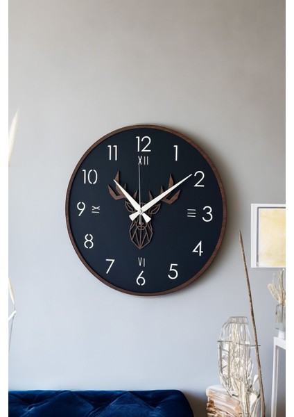 Ahşap Dekoratif Gümüş Aynalı - Kahverengi Duvar Saati 48CM modelleri