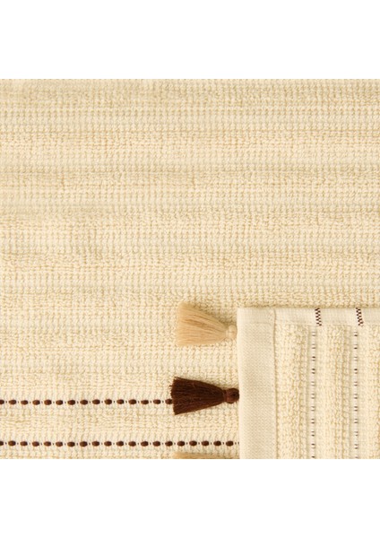 Soft Püsküllü Ayak Havlusu - Bej - 50X70 cm fırsatları