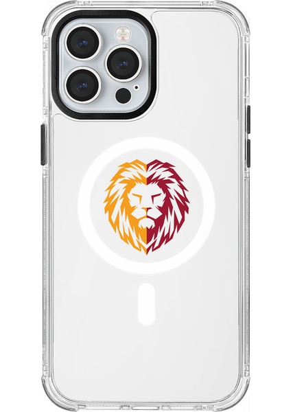iPhone 13 Pro Max Uyumlu Galatasaray Parçalı Aslan Magsafe Lisanslı Telefon Kılıfı