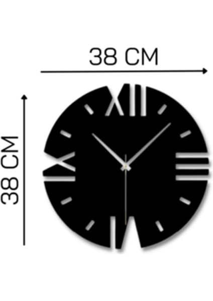 Siyah Ahşap Yuvarlak Roma Rakamlı Duvar Saati Salon Oturma Odası Ofis Için 45X45CM Duvar Dekoru fırsatları