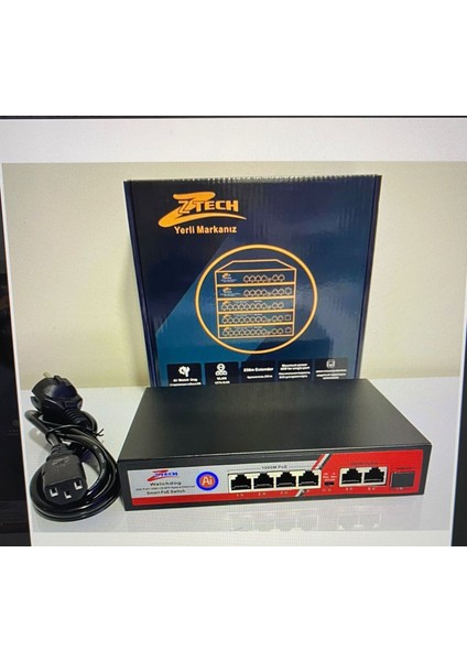 Ztech Poe Switch ZR-1104 4 2 1 Port Full 100/1000 Sfp Slot