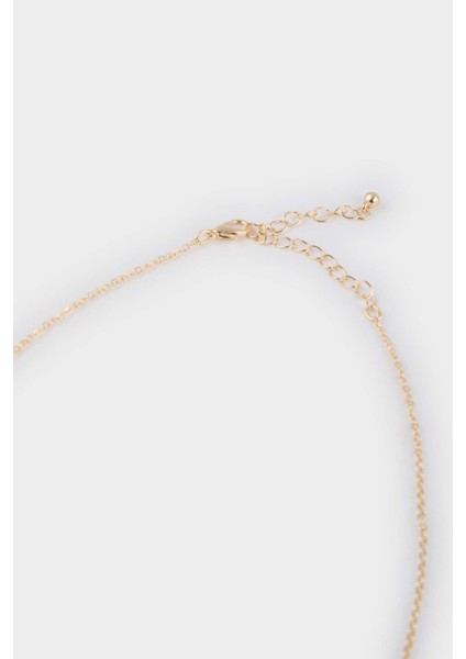 Kadın Siyah Çiçekli Gold Kolye E8308AXNS modelleri