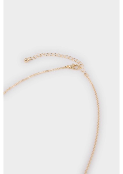 Kadın Pembe Çiçekli Gold Kolye E8308AXNS modelleri