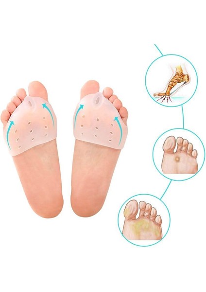 Beyaz Ayak 5 Parmak Parmağı Ayıran Silikon Makaralı Bunyon Makaralı Parmak Ayırıcı Nasır Koruyucu modelleri