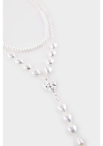 Kadın Kalpli 2'li Silver Kolye fiyatları