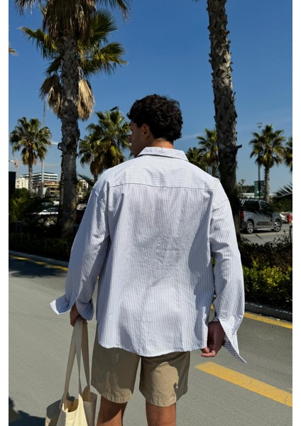 Çizgili Oversize Gömlek