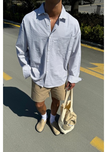 Çizgili Oversize Gömlek