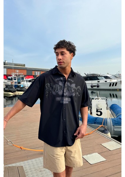 Çamur Baskı Bengalin Gömlek