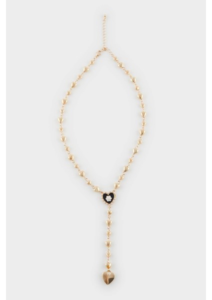 Kadın Kalpli Gold Kolye E6469AXNS