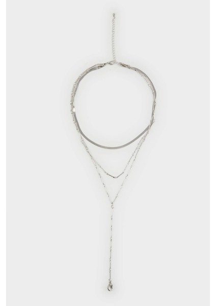 Kadın 3'lü Y Sallantılı Silver Kolye E8562AXNS