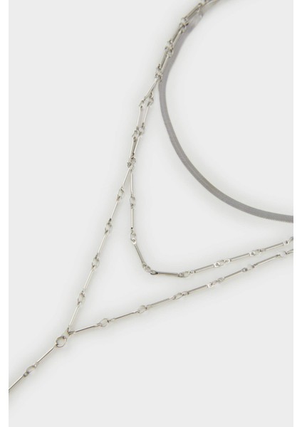 Kadın 3'lü Y Sallantılı Silver Kolye E8562AXNS modelleri