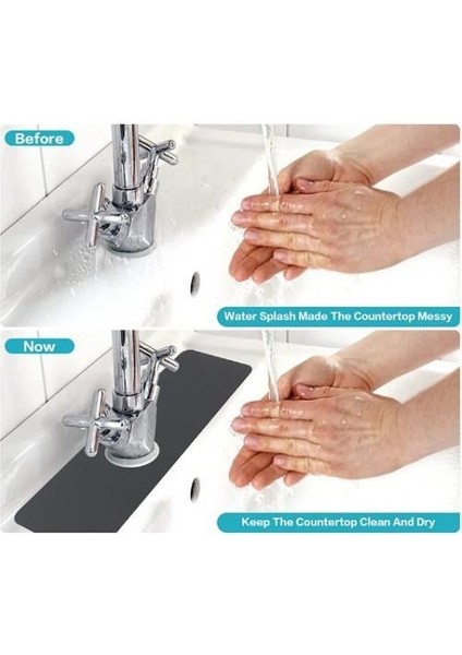 2 Adet Su Emici Sihirli Mutfak Banyo Musluk Matı Lavabo Kenar Matı