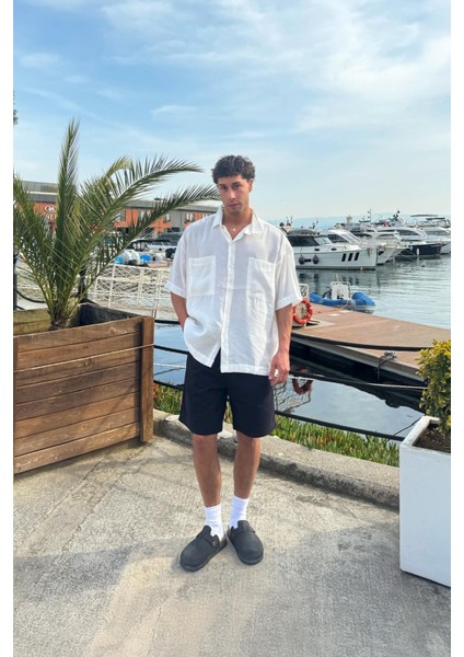 Ön Cep Detaylı Kısa Kol Gömlek