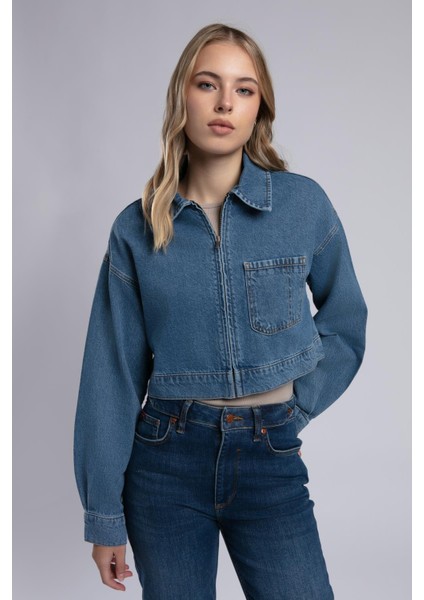 Crop Kadın Jean Ceket Denim fiyatları