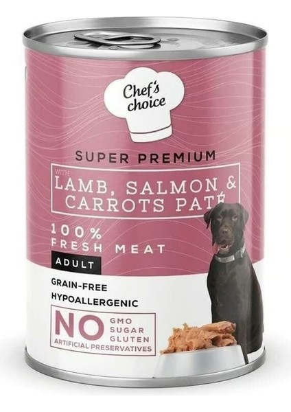 New Chefs Choice Lamb&salmon&carrots Pate Kuzulu Somonlu ve Havuçlu Köpek Konservesi 400 gr (Stt.06/ - 5910063