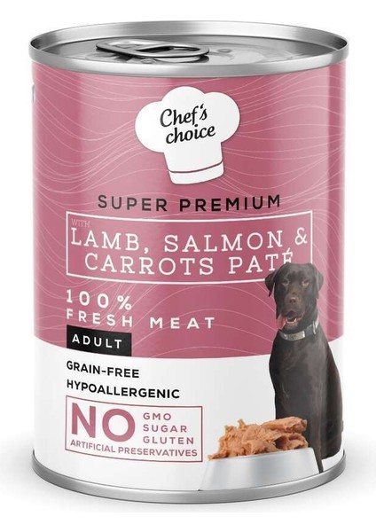 New Chefs Choice Lamb&salmon&carrots Pate Kuzulu Somonlu ve Havuçlu Köpek Konservesi 400 gr (Stt.06/ - 5910063 modelleri