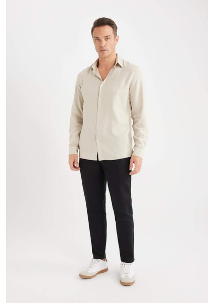 Yazlık Jogger Keten Düz Paça Pantolon D7542AX25SP