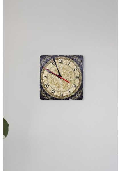 Doğal Taş Duvar Saati 20X20CM - %100 Doğal Taş El Işçiliği Ile Üretilmiştir - Duvar Dekoru - Tablo modelleri