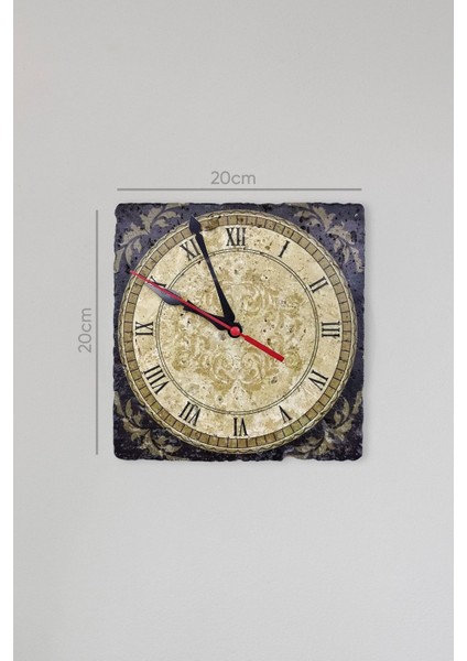 Doğal Taş Duvar Saati 20X20CM - %100 Doğal Taş El Işçiliği Ile Üretilmiştir - Duvar Dekoru - Tablo indirimleri