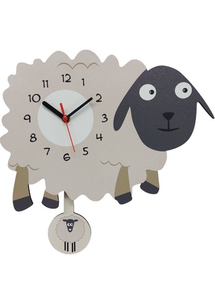 Sallanan Ahşap Sarkaçlı Sevimli Kuzu Çocuk Duvar Saati modelleri