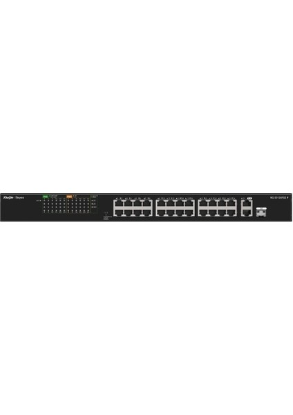 RG-ES126FGS-LP 26 Portlu, 10/100 Fast Ethernet, Tak Çalıştır Switch, 2 Gigabit Uplink, 1 Gigabit Combo, 24 Port Poe+ (180W)