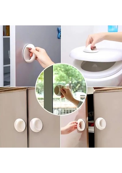 3 Adet Mobilya Hırdavat Kulp Sap Pencere Kapı Dolap Kapağı Tutucu Tutacağı Yapışkanlı Tutacak Kulp