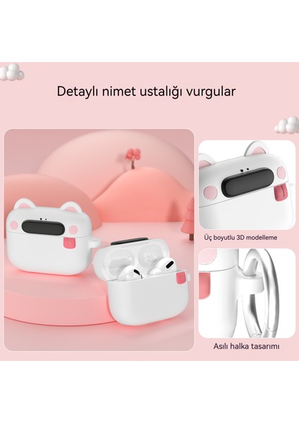 Sevimli Hayvan Şekillendirme Silikon Airpods 3 Nesil Bluetooth Kulaklık Kılıfı (Yurt Dışından)