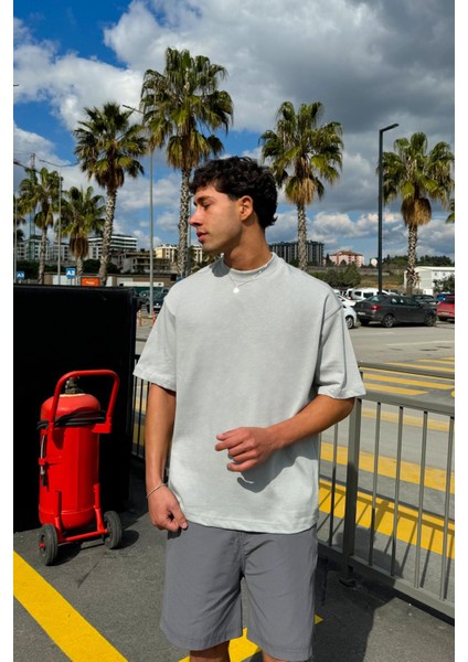 Basic Gri Oversize Tişört
