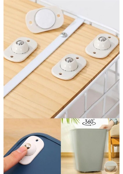 8 Adet Yapışkanlı 360 Derece Döner Tekerlek Bilyeli Eşya Kaydırma Aparatı Kolay Taşıma Bilyeleri