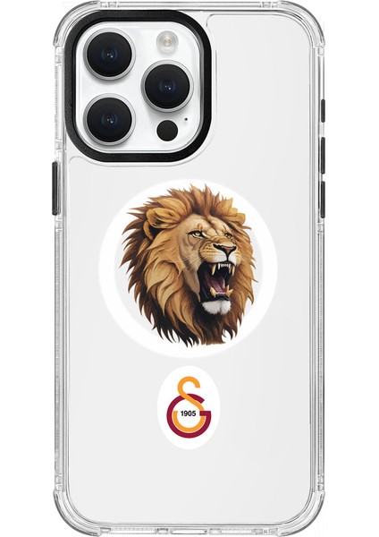 iPhone 15 Pro Max Uyumlu Galatasaray Aslan Kükre Arma Magsafe Lisanslı Telefon Kılıfı