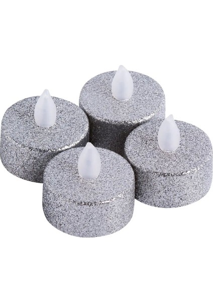 Dekoratif 4 Adet LED Tealight Mum Alev Efektli LED Işıklı Mum Dekor Alevsiz Mum