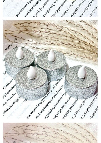 Dekoratif 4 Adet LED Tealight Mum Alev Efektli LED Işıklı Mum Dekor Alevsiz Mum
