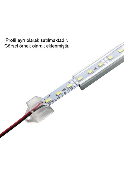 24 Volt Bantlı 5730 24 V LED Bar Alüminyum Çubuk LED 72 Ledli Beyaz 6000-6500K