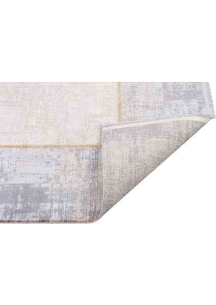 Bambu Iplik Modern Makine Halısı Queen Serisi Kahve QN02 Krem