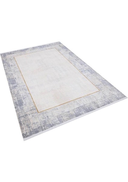 Bambu Iplik Modern Makine Halısı Queen Serisi Kahve QN02 Krem