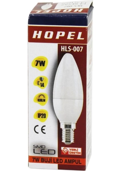 7W - E14 Buji LED Mum Ampul 630LM HLS-007 (4887)