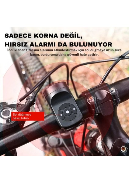 USB Şarjlı Bisiklet Zili & Alarm | 120 Db Güçlü Ses, 4 Farklı Zil, Kolay Montaj, Su Geçirmez ve Dayanıklı Tasarım | Hırsızlık Önleyici, Kompakt ve Hafif Bisiklet Aksesuarı