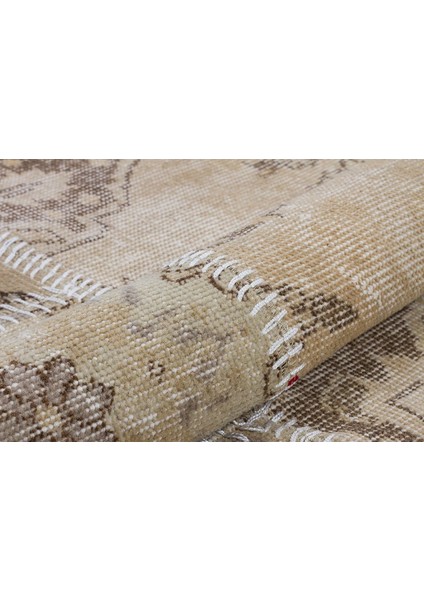Modern El Dokuma Patchwork Halı Bej ÖLÇÜ;160 x 227
