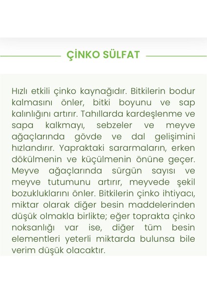 Çinko Sülfat fiyatları