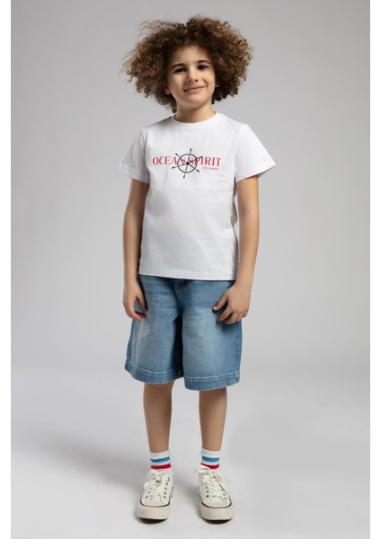 Ocean Erkek Çocuk T-Shirt Beyaz
