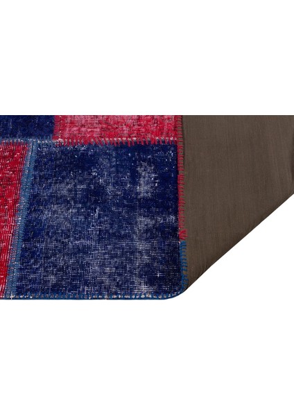 Modern El Dokuma Patchwork Halı Kırmızı ÖLÇÜ;183 x 275