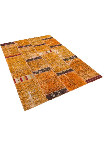 Modern El Dokuma Patchwork Halı Turuncu ÖLÇÜ;160 x 230 fırsatları