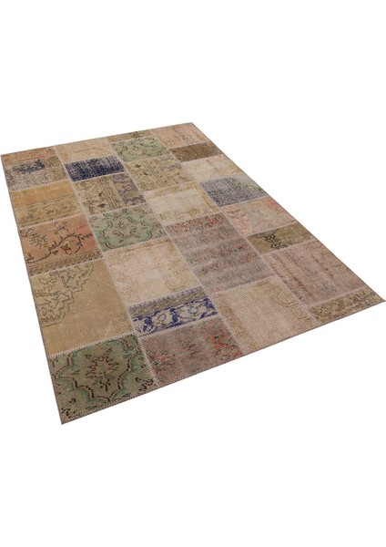 Modern El Dokuma Patchwork Halı Vintage Detaylı ÖLÇÜ;160 x 230 fırsatları